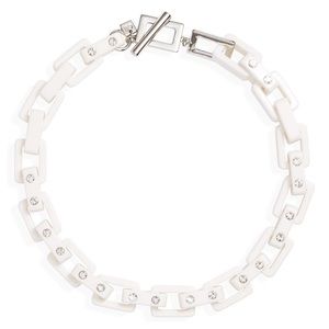 Open Edit Crystal Resin Link Collar Necklace